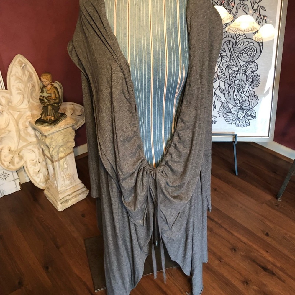 Pure DKNY adjustable cozy wrap cardigan jacket 100% Organic Cotton Size M/L - Picture 3 of 8